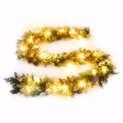 vidaXL Ghirlanda Natalizia con Luci a LED 5,2 m in PVC Verde - Vista aggiuntiva 2