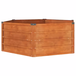 Letto Rialzato da Giardino Ruggine 129x129x45 cm Acciaio Cortencod mxl 81761 - Vista aggiuntiva 2