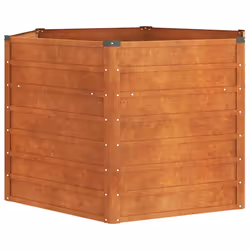 vidaXL Letto Rialzato da Giardino Ruggine 129x129x77 cm Acciaio Corten - Vista aggiuntiva 2