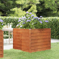 vidaXL Letto Rialzato da Giardino Ruggine 100x100x77 cm Acciaio Corten