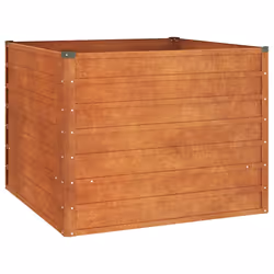 vidaXL Letto Rialzato da Giardino Ruggine 100x100x77 cm Acciaio Corten - Vista aggiuntiva 2