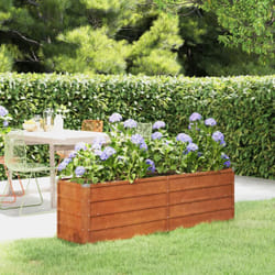 Vidaxl - Letto Rialzato da Giardino Ruggine 160x40x45 cm Acciaio Corten
