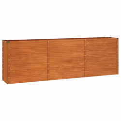 vidaXL Letto Rialzato da Giardino Ruggine 240x40x77 cm Acciaio Corten - Vista aggiuntiva 2
