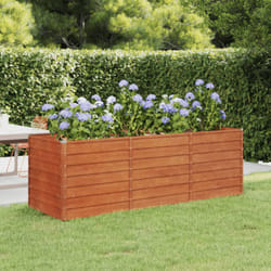 Vidaxl - Letto Rialzato da Giardino Ruggine 240x80x77 cm Acciaio Corten