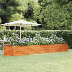 Vidaxl - Letto Rialzato da Giardino Ruggine 400x80x45 cm Acciaio Corten