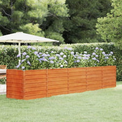 Vidaxl - Letto Rialzato da Giardino Ruggine 400x80x77 cm Acciaio Corten