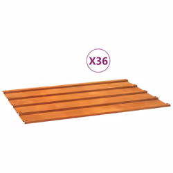 vidaXL Pannelli per Tetti 36 pz Ruggine 60x44 cm in Acciaio Corten - Vista aggiuntiva 2