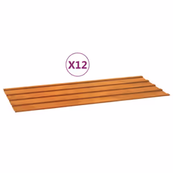 vidaXL Pannelli per Tetti 12 pz Ruggine 100x44 cm in Acciaio Corten - Vista aggiuntiva 2