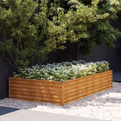 Fioriera Rialzata da Giardino 195x100x36 cm in Acciaio Cortencod mxl 130179