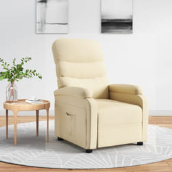 Poltrona Reclinabile in Tessuto Crema vidaXL113459
