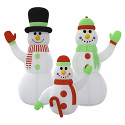 vidaXL Famiglia Pupazzi di Neve Gonfiabili con LED 360 cm - Vista aggiuntiva 3