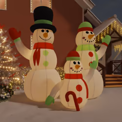 Questa famiglia di pupazzi di neve gonfiabili è sicuramente un'ottima scelta se state cercando una decorazione mozzafiato per ...