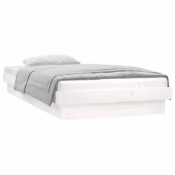 vidaXL Giroletto LED Bianco 75x190 cm Small Single Legno Massello - Vista aggiuntiva 3