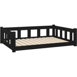 Cuccia per Cani Nera 105,5x75,5x28 cm in Legno Massello di Pino Vidaxl