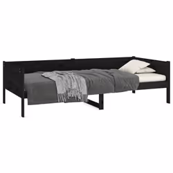 vidaXL Dormeuse Nera in Legno Massello di Pino 90x190 cm - Vista aggiuntiva 3