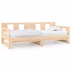 vidaXL Dormeuse Estraibile in Legno Massello di Pino 2x(90x190) cm - Vista aggiuntiva 2