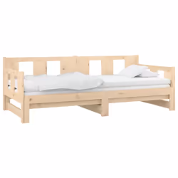 vidaXL Dormeuse Estraibile in Legno Massello di Pino 2x(90x190) cm - Vista aggiuntiva 3
