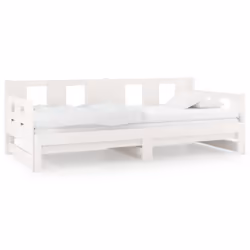 VidaXL 820293, Divano letto, Bianco, Legno di pino, 1935 mm, 960 mm, 695 mm