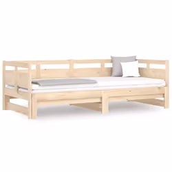 vidaXL Dormeuse Estraibile in Legno Massello di Pino 2x(80x200) cm - Vista aggiuntiva 2