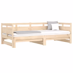 vidaXL Dormeuse Estraibile in Legno Massello di Pino 2x(80x200) cm - Vista aggiuntiva 3