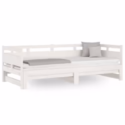 VidaXL 820318, Divano letto, Bianco, Legno di pino, 2035 mm, 860 mm, 660 mm