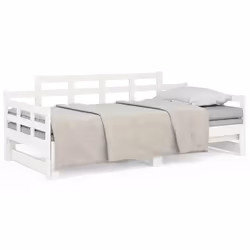 VidaXL 820348, Divano letto, Bianco, Legno di pino, 2035 mm, 860 mm, 760 mm
