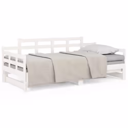 VidaXL 820353, Divano letto, Bianco, Legno di pino, 1935 mm, 960 mm, 760 mm