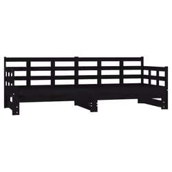 VidaXL 820386, Divano letto, Nero, Legno di pino, 1935 mm, 960 mm, 695 mm