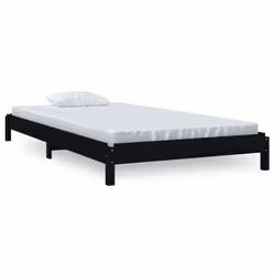 vidaXL Letto Impilabile Nero 90x200cm in Legno Massello di Pino - Vista aggiuntiva 2