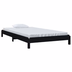 vidaXL Letto Impilabile Nero 90x200cm in Legno Massello di Pino - Vista aggiuntiva 3