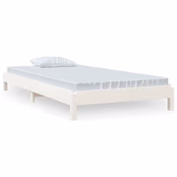 vidaXL Letto Impilabile Bianco 90x190 cm in Legno Massello di Pino - Vista aggiuntiva 2