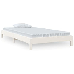 Letto Impilabile Bianco 75x190 cm in Legno Massello di Pino Vidaxl 152553