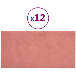 Vidaxl - Pannelli Murali 12 pz Rosa 60x30 cm in Velluto 2,16 m² 504944