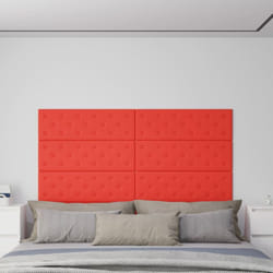 12 pz Pannelli Murali, Pannelli a Parete Rossi 90x30 cm in Similpelle 3, 24 m² vidaXL