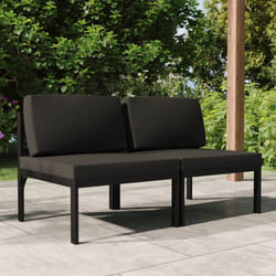 vidaXL Divano da Giardino a 2 Posti con Cuscini in Alluminio Antracite