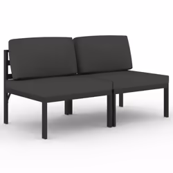 vidaXL Divano da Giardino a 2 Posti con Cuscini in Alluminio Antracite - Vista aggiuntiva 2