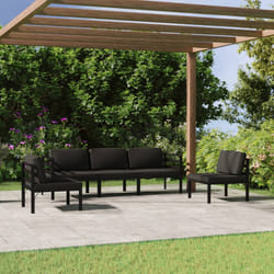 vidaXL Set Divani da Giardino 5 pz con Cuscini in Alluminio Antracite