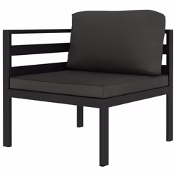 vidaXL Set Divani da Giardino 5 pz con Cuscini in Alluminio Antracite - Vista aggiuntiva 3
