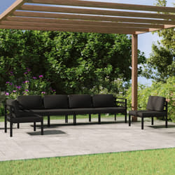 vidaXL Set Divani da Giardino 6 pz con Cuscini in Alluminio Antracite