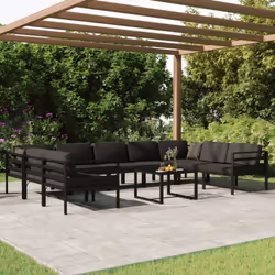 Unendo stile e funzionalità, questo set di divani da giardino in alluminio offre lo spazio ideale dove potrete rilassarvi e g ...