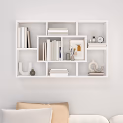 vidaXL Scaffale a Parete Bianco 85x16x52,5 cm in Legno Multistrato - Vista aggiuntiva 3