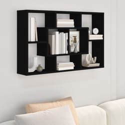 Scaffale a Parete, Mensole Da Parete Nero 85x16x52, 5 cm in Legno Multistrato Vidaxl