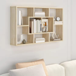 Mensola a Muro Rovere Sonoma 85x16x52,5 cm in Legno Multistrato Vidaxl 64996