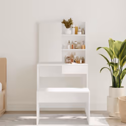 vidaXL Toeletta con Specchio Bianco 74,5x40x141 cm - Vista aggiuntiva 3