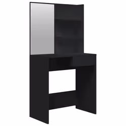 vidaXL Toeletta con Specchio Nero 74,5x40x141 cm - Vista aggiuntiva 2