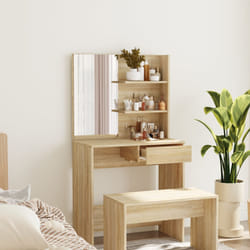 vidaXL Toeletta con Specchio Rovere Sonoma 74,5x40x141 cm