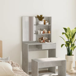 vidaXL Toeletta con Specchio Grigio Cemento 74,5x40x141 cm