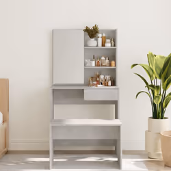 vidaXL Toeletta con Specchio Grigio Cemento 74,5x40x141 cm - Vista aggiuntiva 3