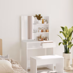 Toeletta con Specchio Bianco lucido 74,5x40x141 cmcod mxl 121001