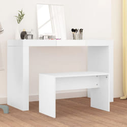 Tavolo Toeletta e Sgabello Bianco 70x35x45 cm Legno Multistrato Vidaxl 64339